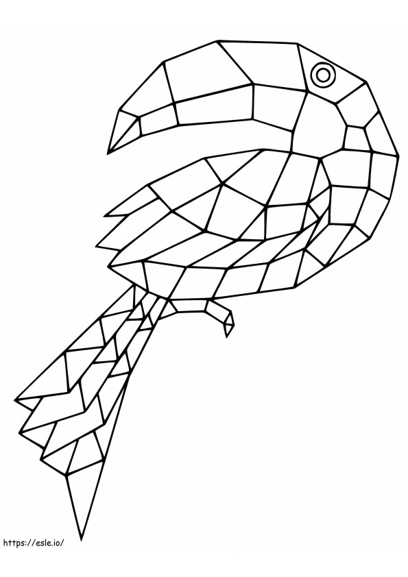 Origami Hornbill 1 värityskuva
