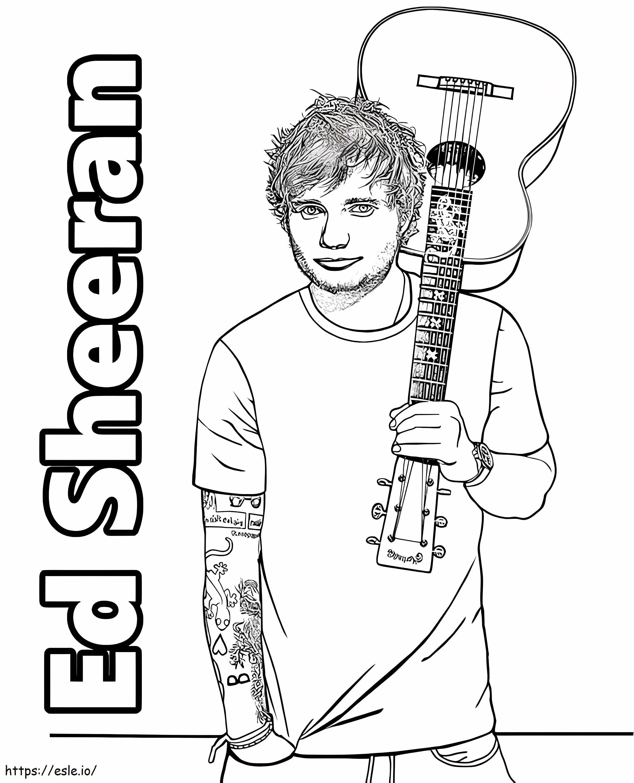 Afdrukbare Ed Sheeran kleurplaat kleurplaat