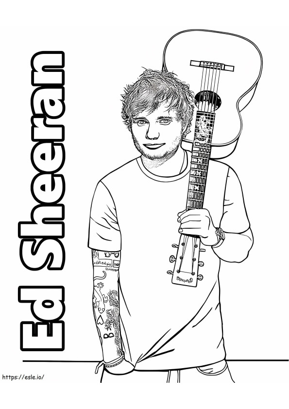 Afdrukbare Ed Sheeran kleurplaat