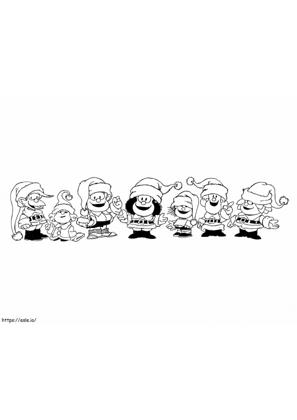 Kerst Mafalda kleurplaat