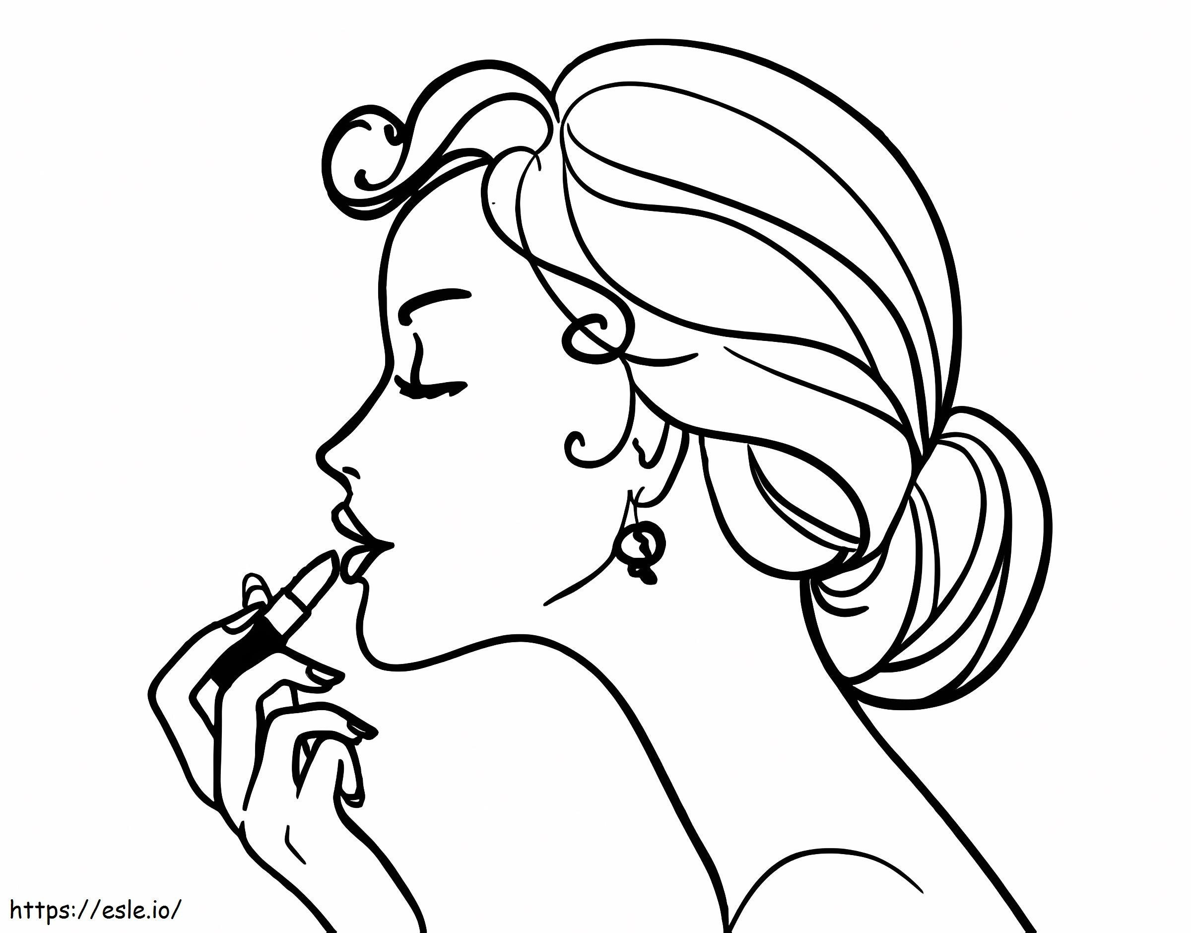 Lady Makeup coloring page