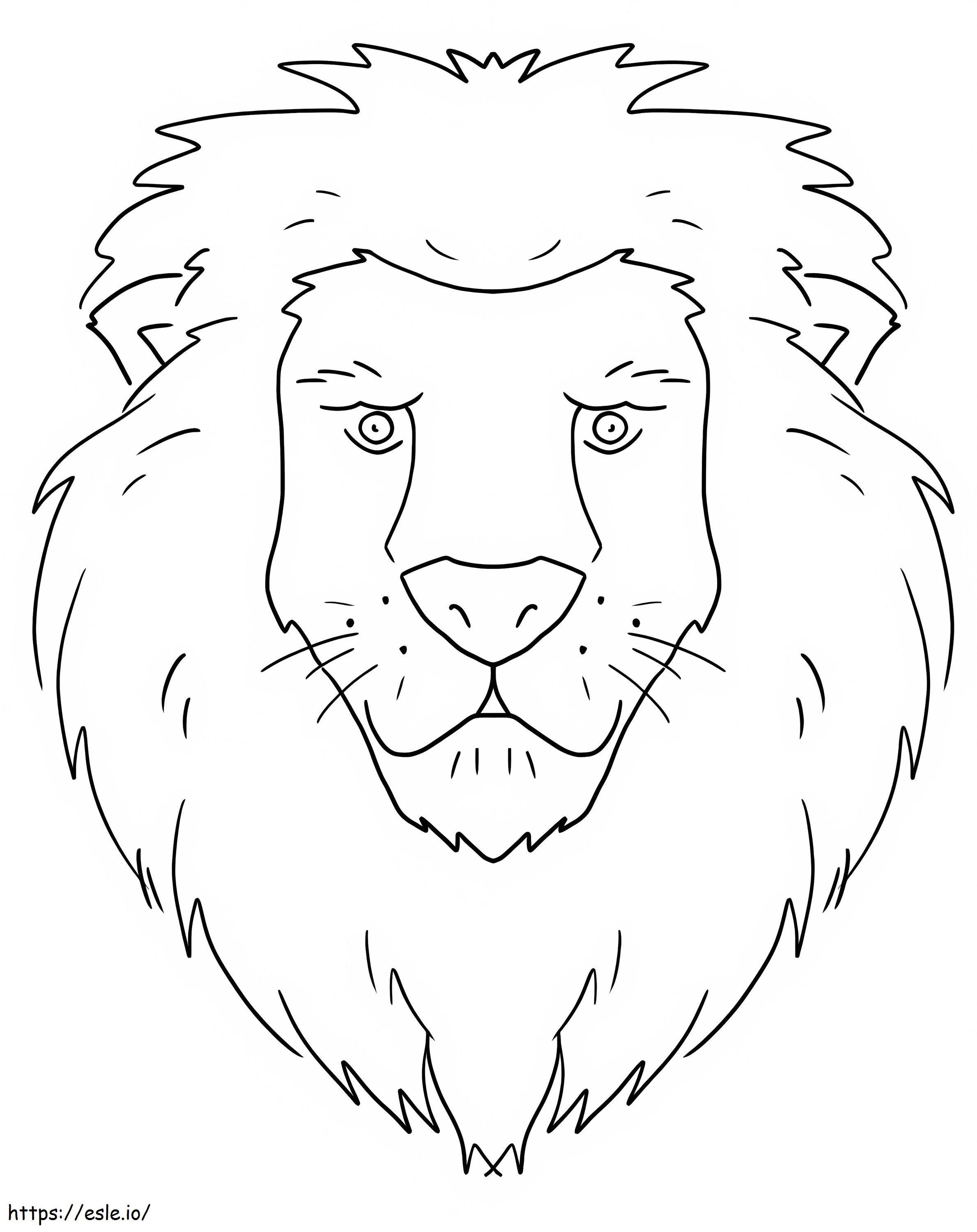 Cara de león básica para colorear