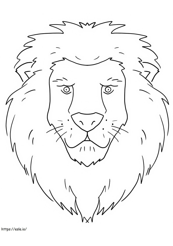 Cara de león básica para colorear