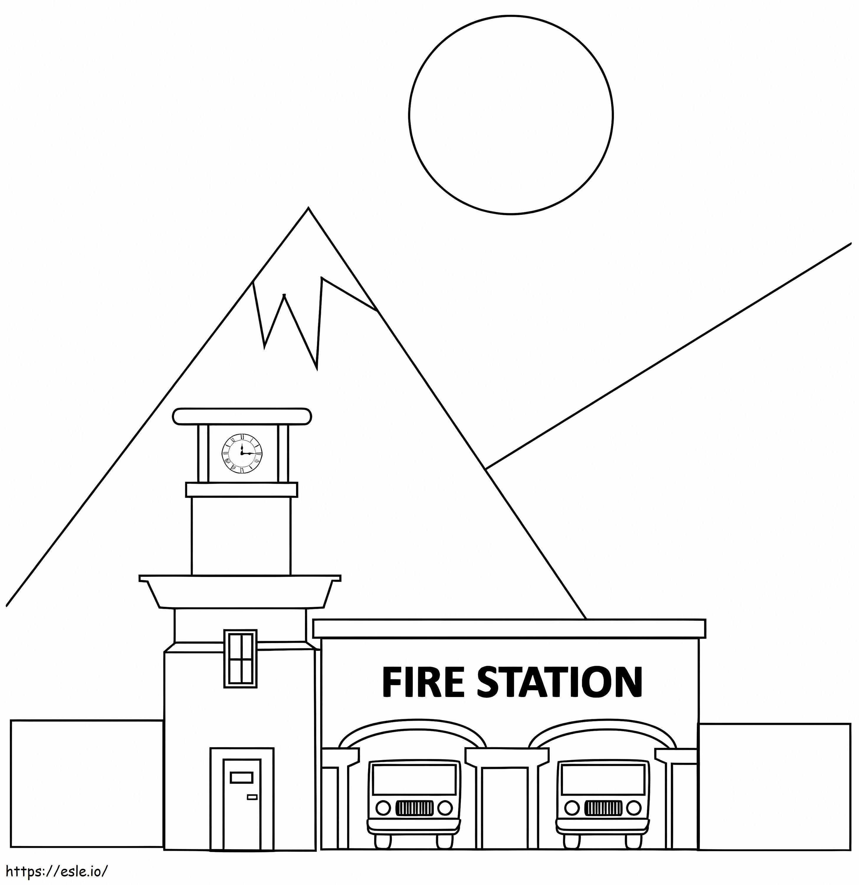 Fire Station To Color coloring page