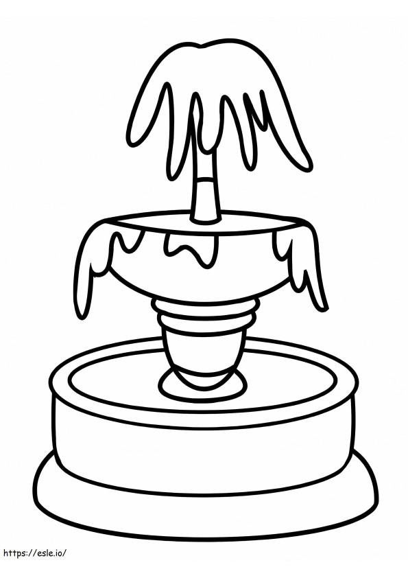 Easy Fountain coloring page