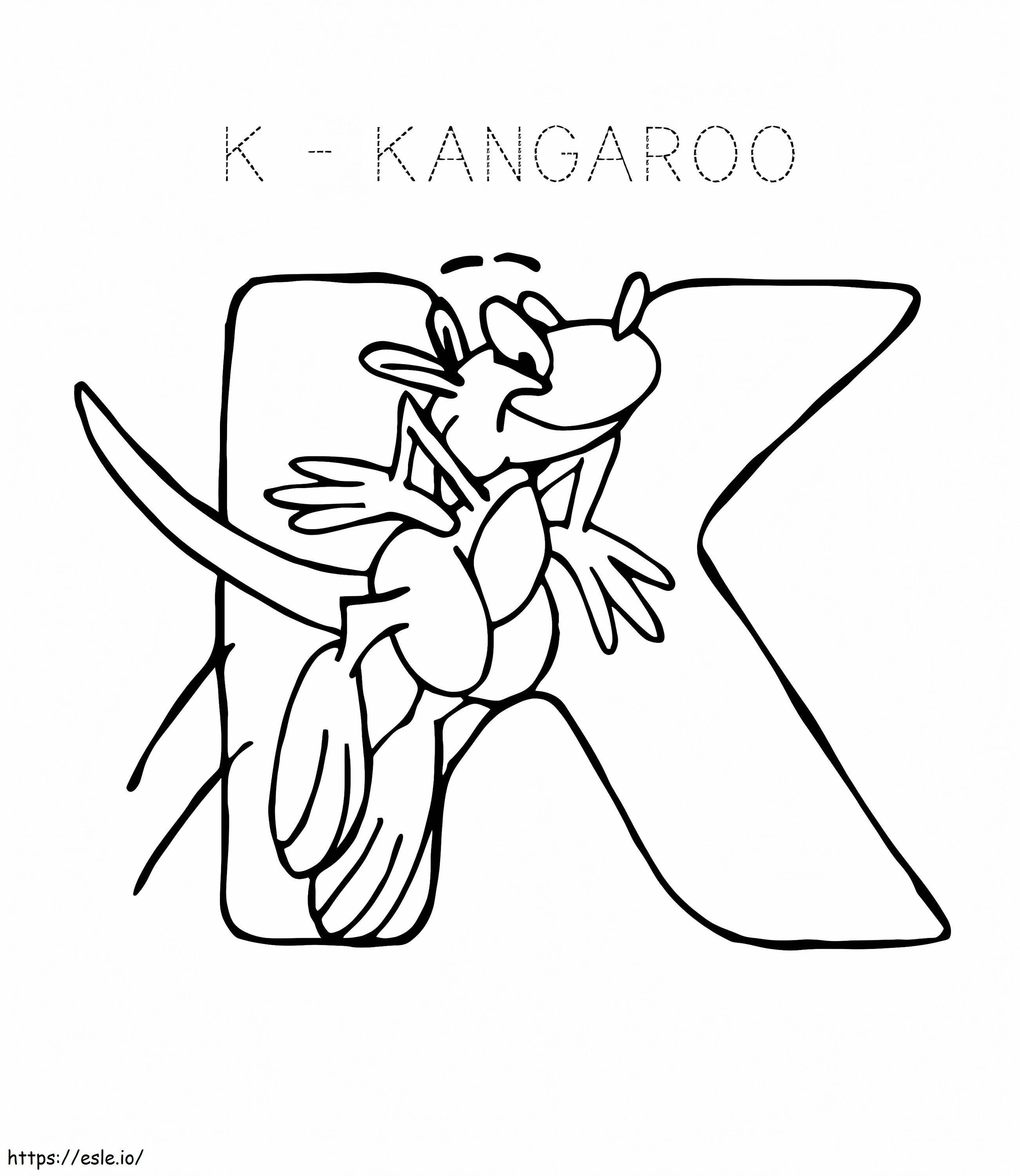 Litera K și ursulețul de pluș de colorat
