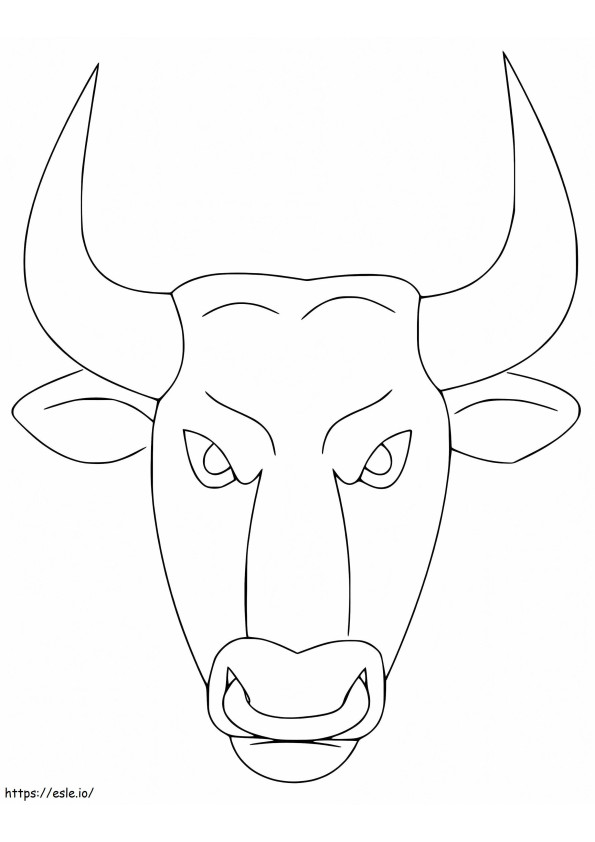 Coloriage Tête de taureau à imprimer dessin