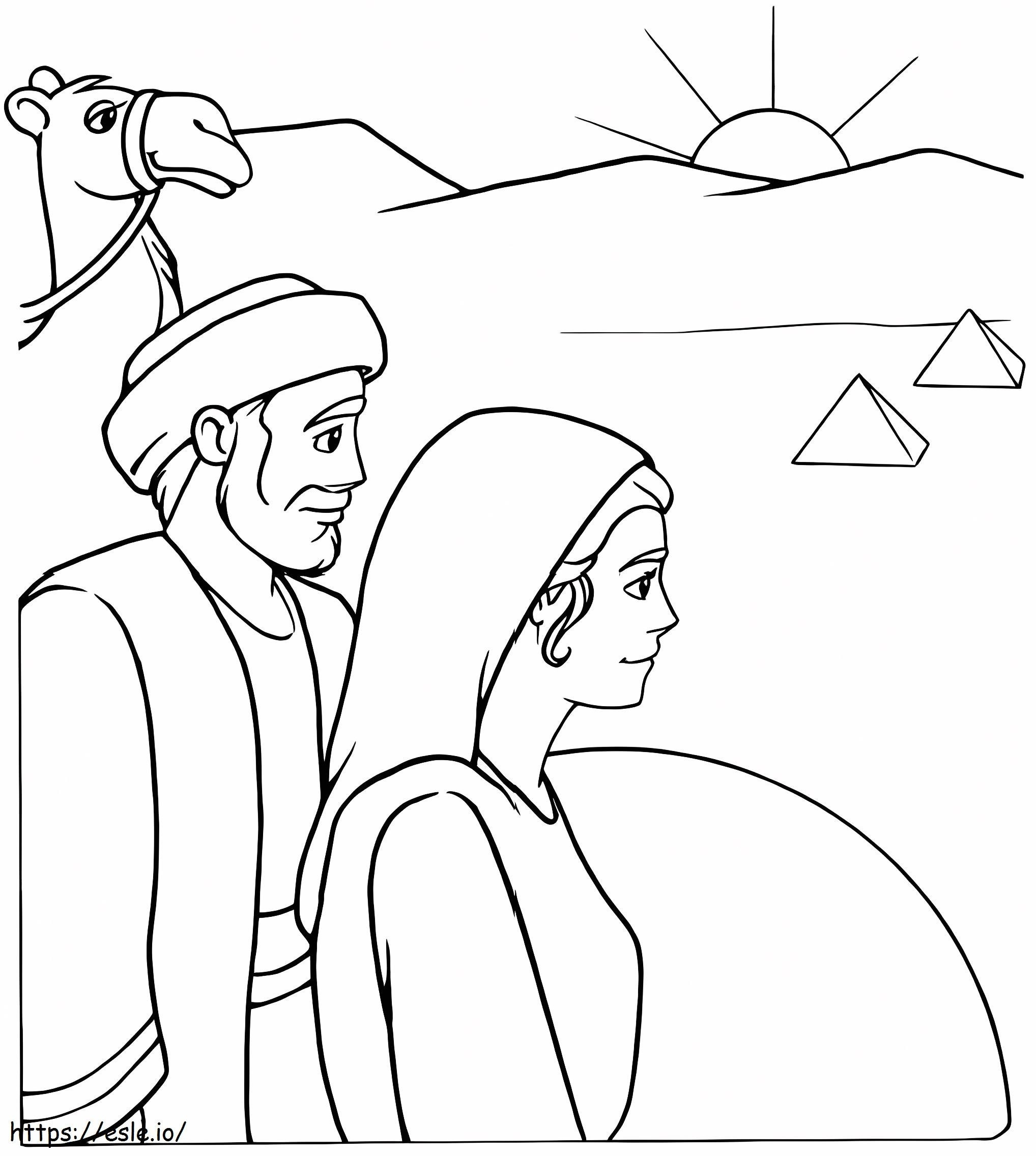 Historia biblijna Abrahama i Sary kolorowanka