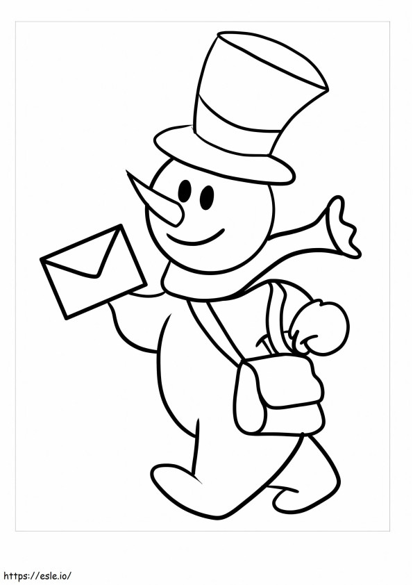 Post Office Snowman coloring page