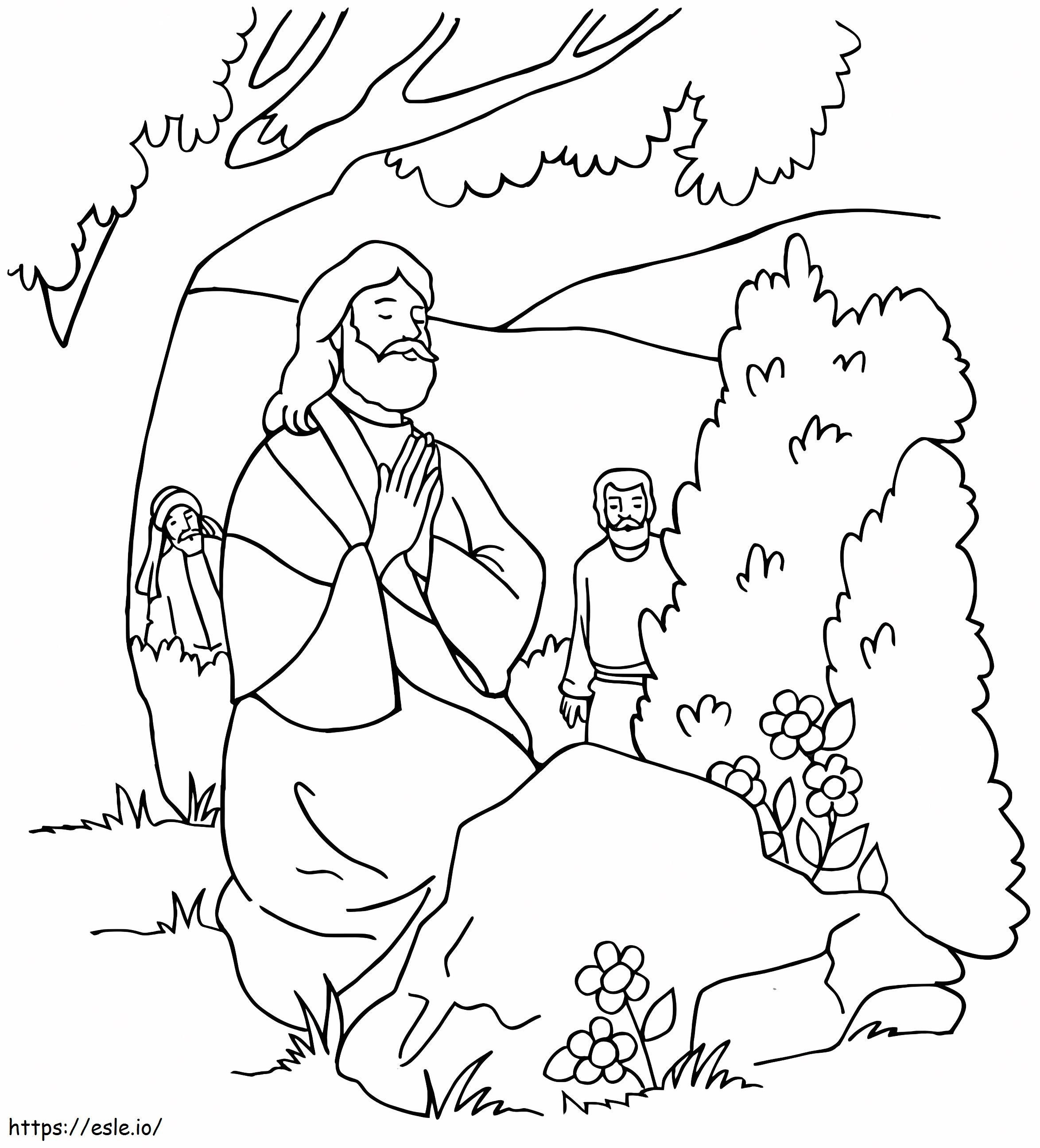 Jesus Praying coloring page