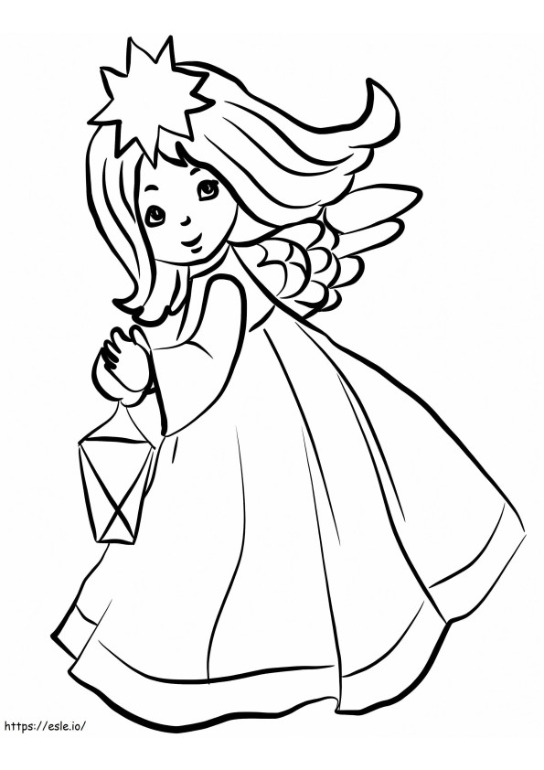 Christmas Angel With Lantern coloring page