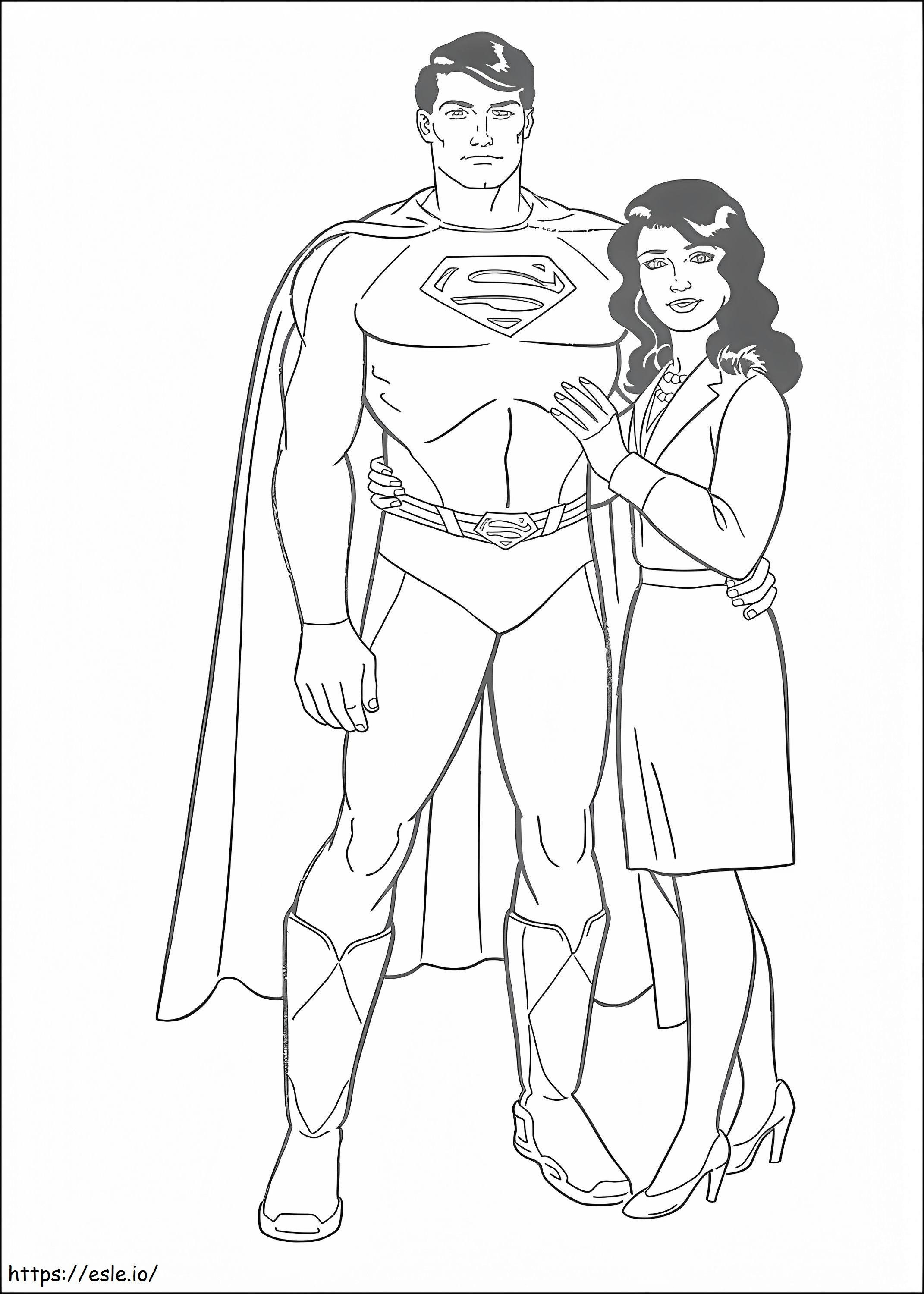 Coloriage 1533960863 Superman et Lois Lane A4 à imprimer dessin
