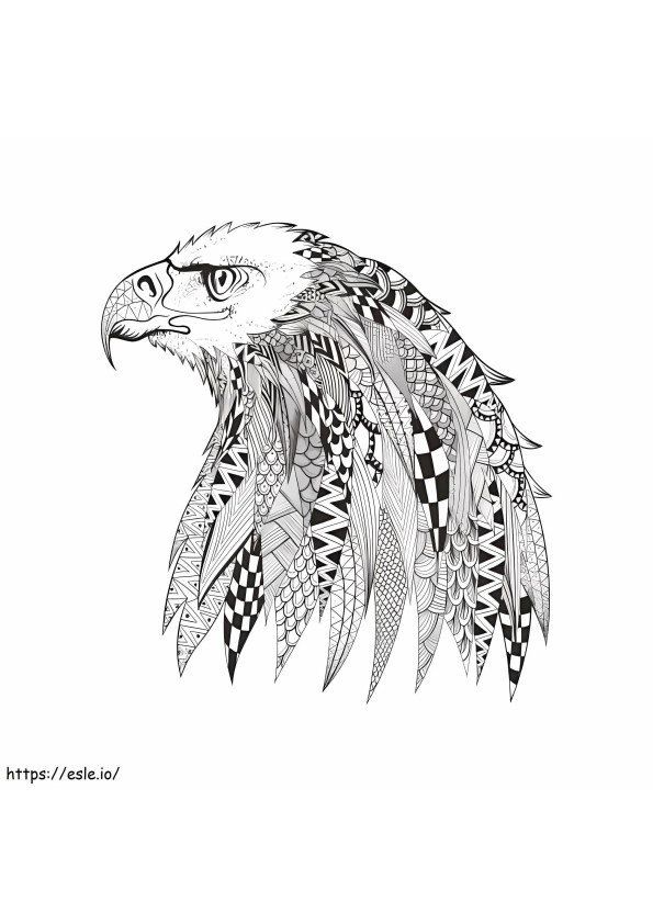 Mandala de cabeza de águila para colorear