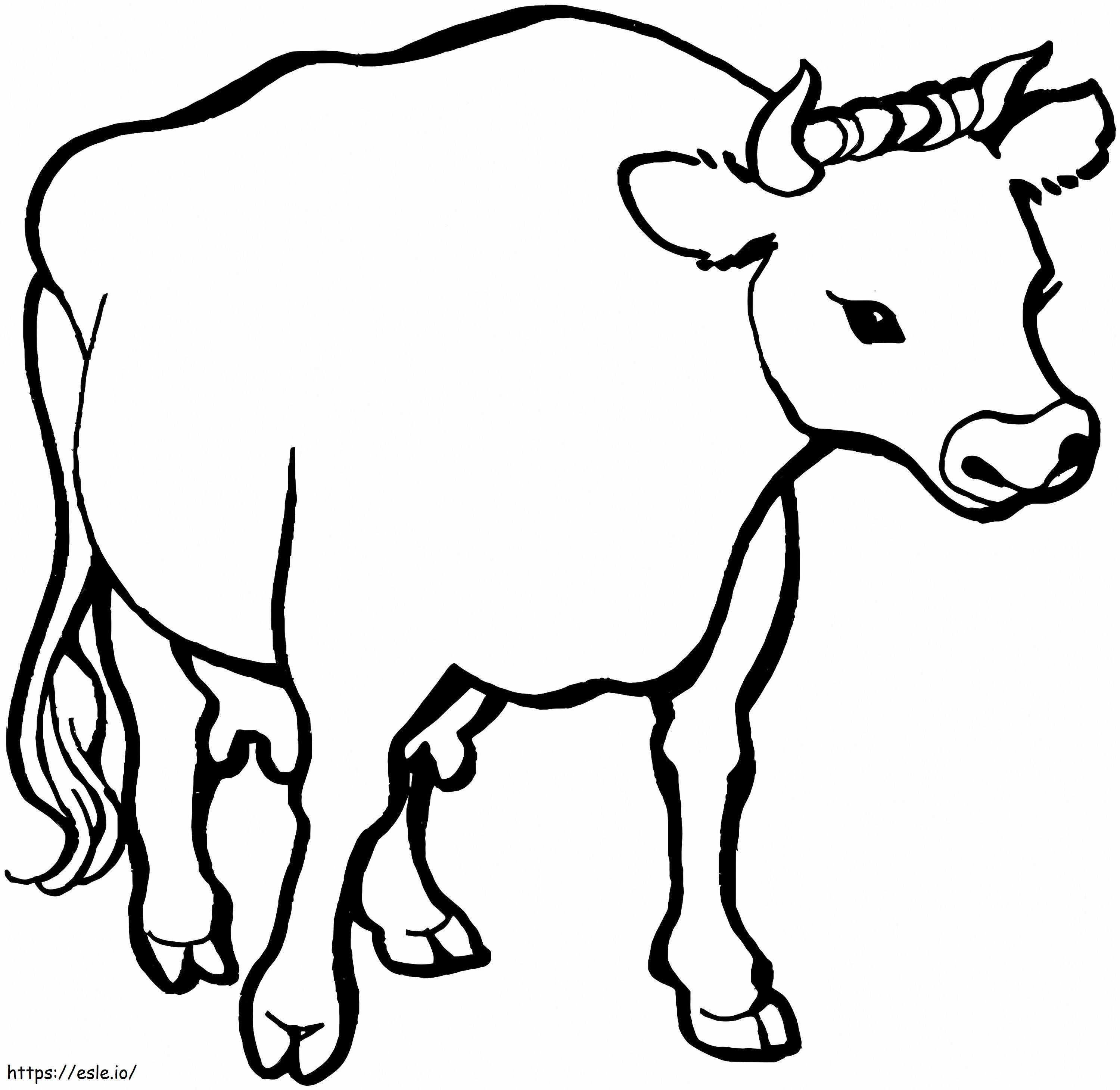 Lehmä värityskuva