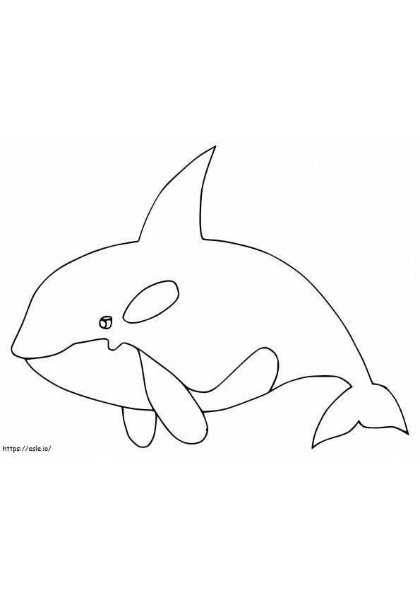 Ballena Orca Simple para colorear