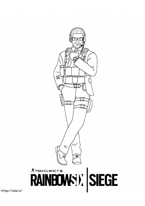 Warden Rainbow Six Siege coloring page