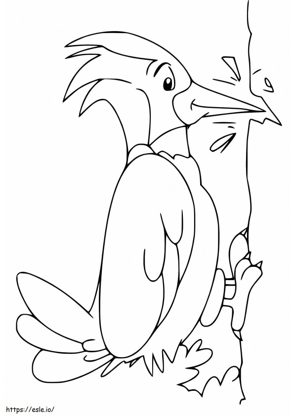 Smiling Woodpecker coloring page