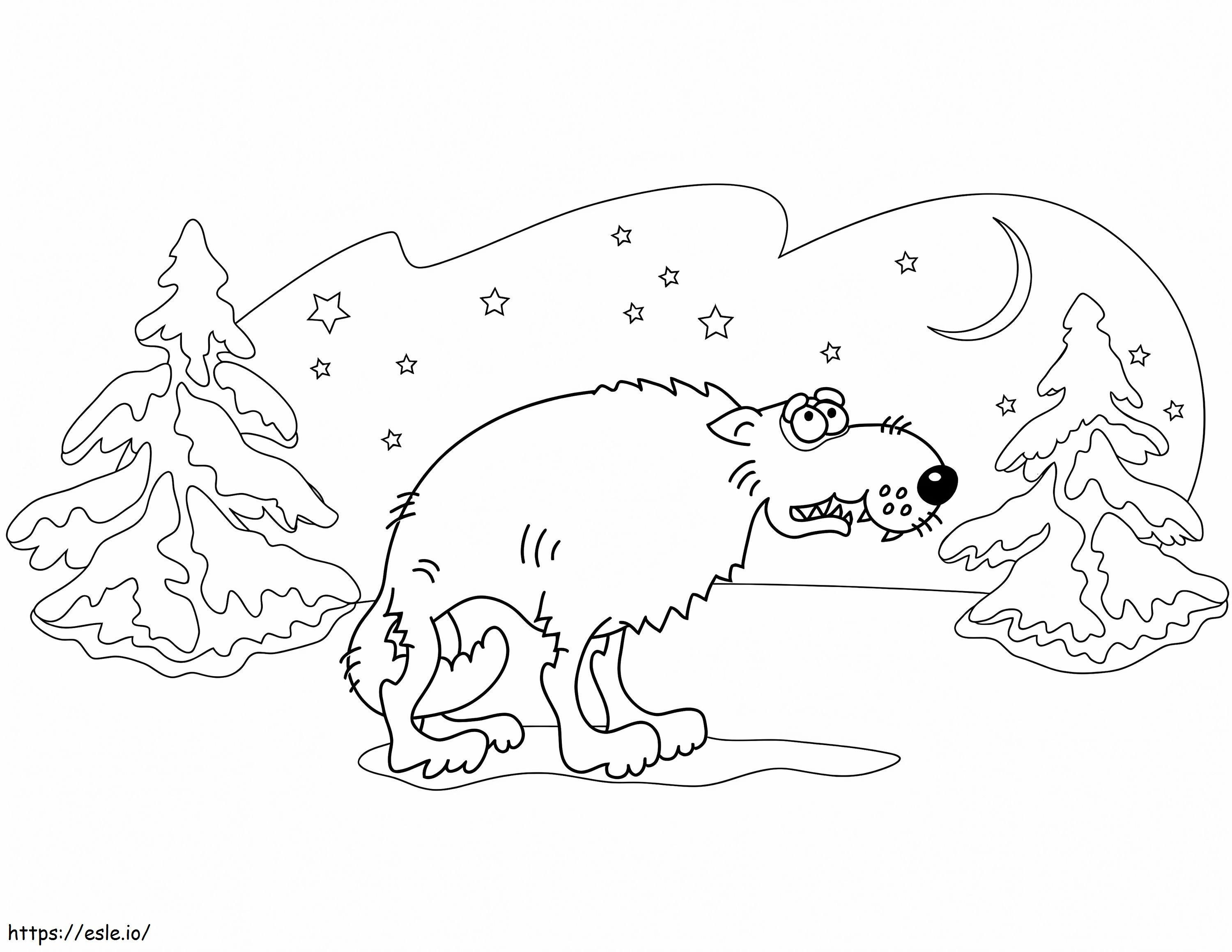 Zabawny wilk polarny kolorowanka