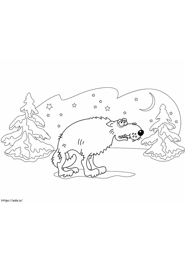 Lobo Ártico Engraçado para colorir
