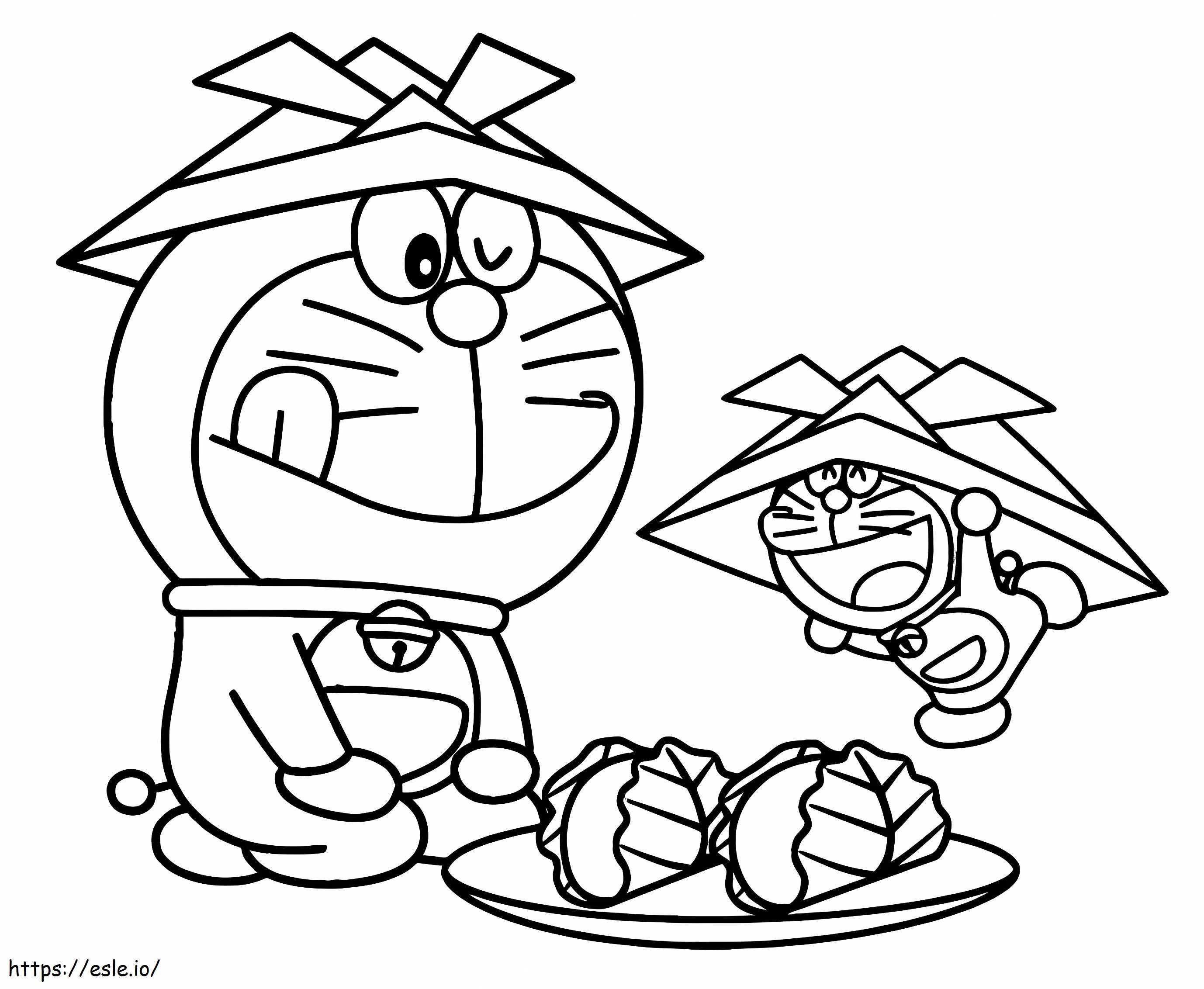 Coloriage 1531278494 Joyeux Doraemon A4 à imprimer dessin