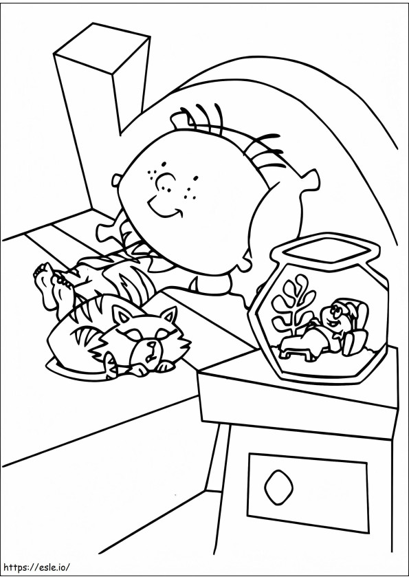 Stanley In Bed coloring page