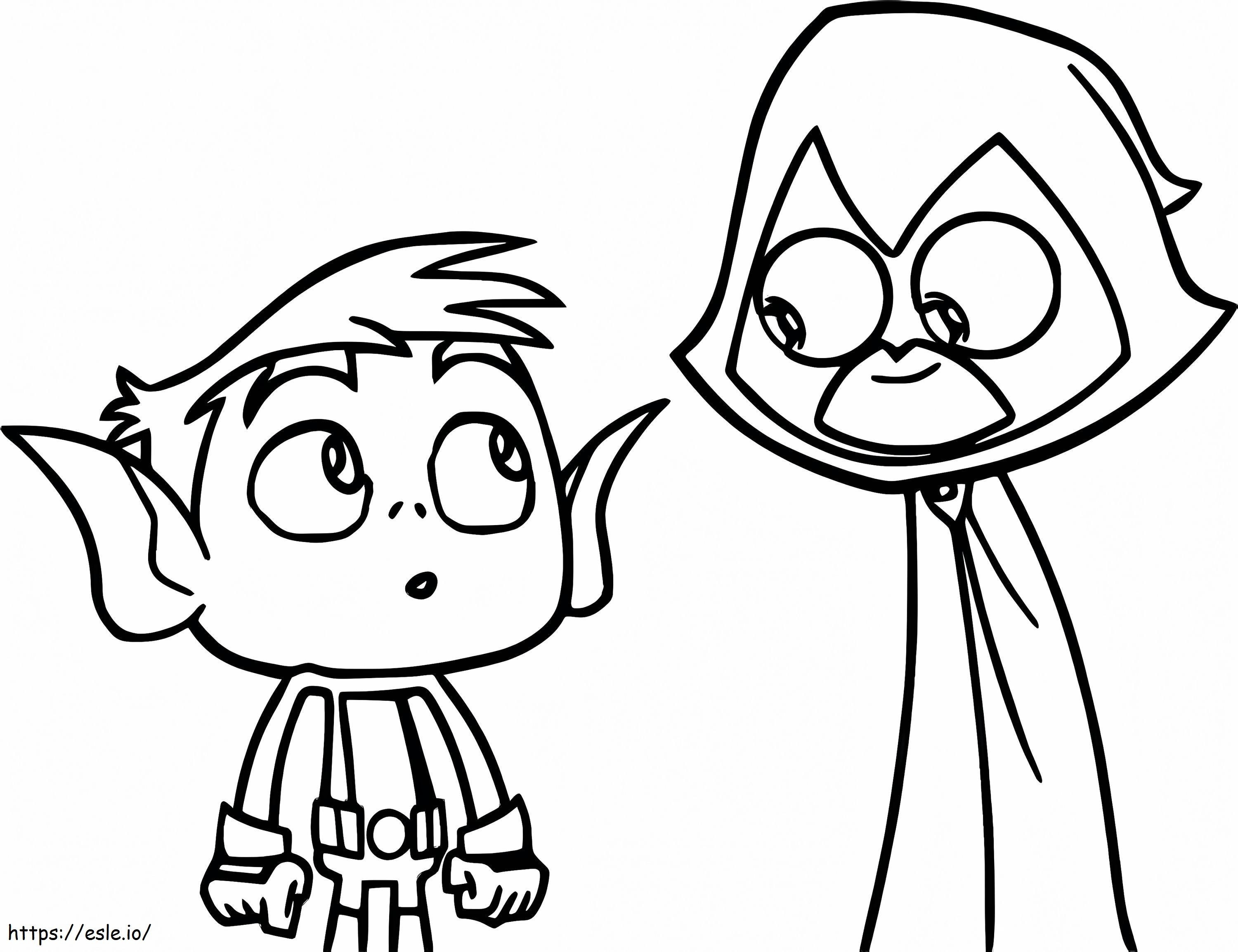 1528105409 Teen Titans Go Raven And Beast Boy coloring page