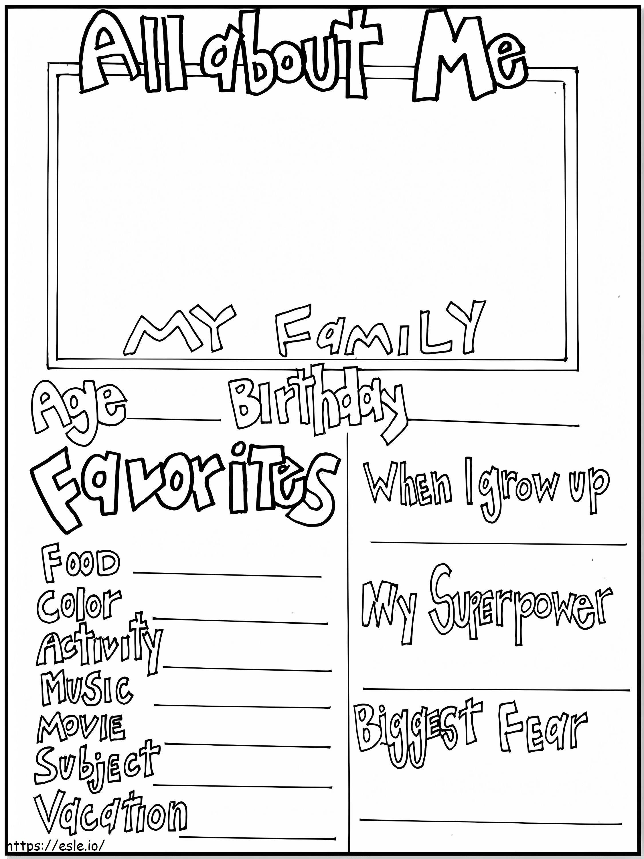All About Me Free Printable coloring page