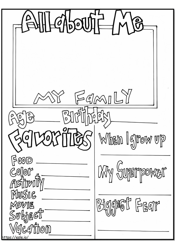 All About Me Free Printable coloring page