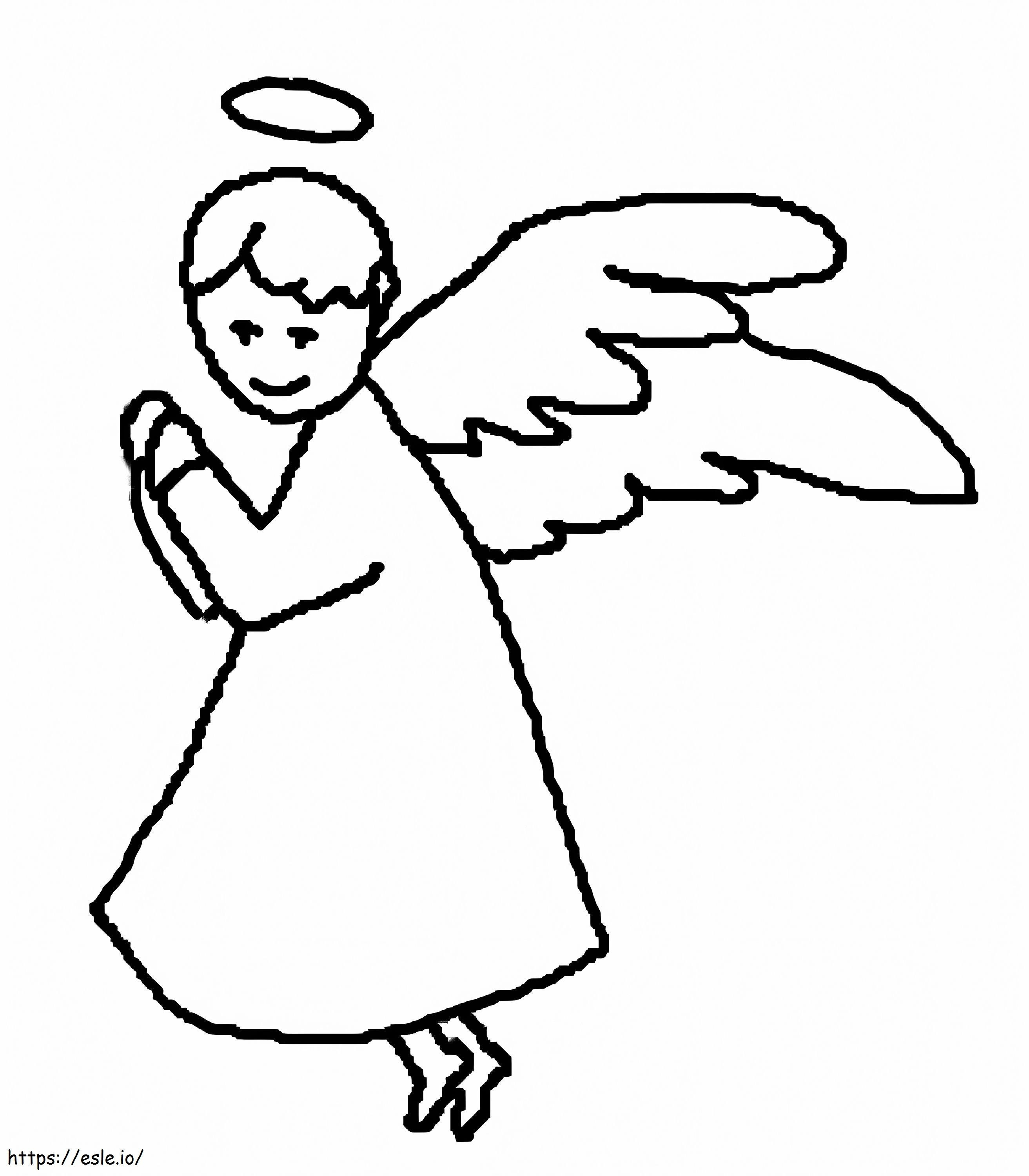 Printable Praying Angel coloring page