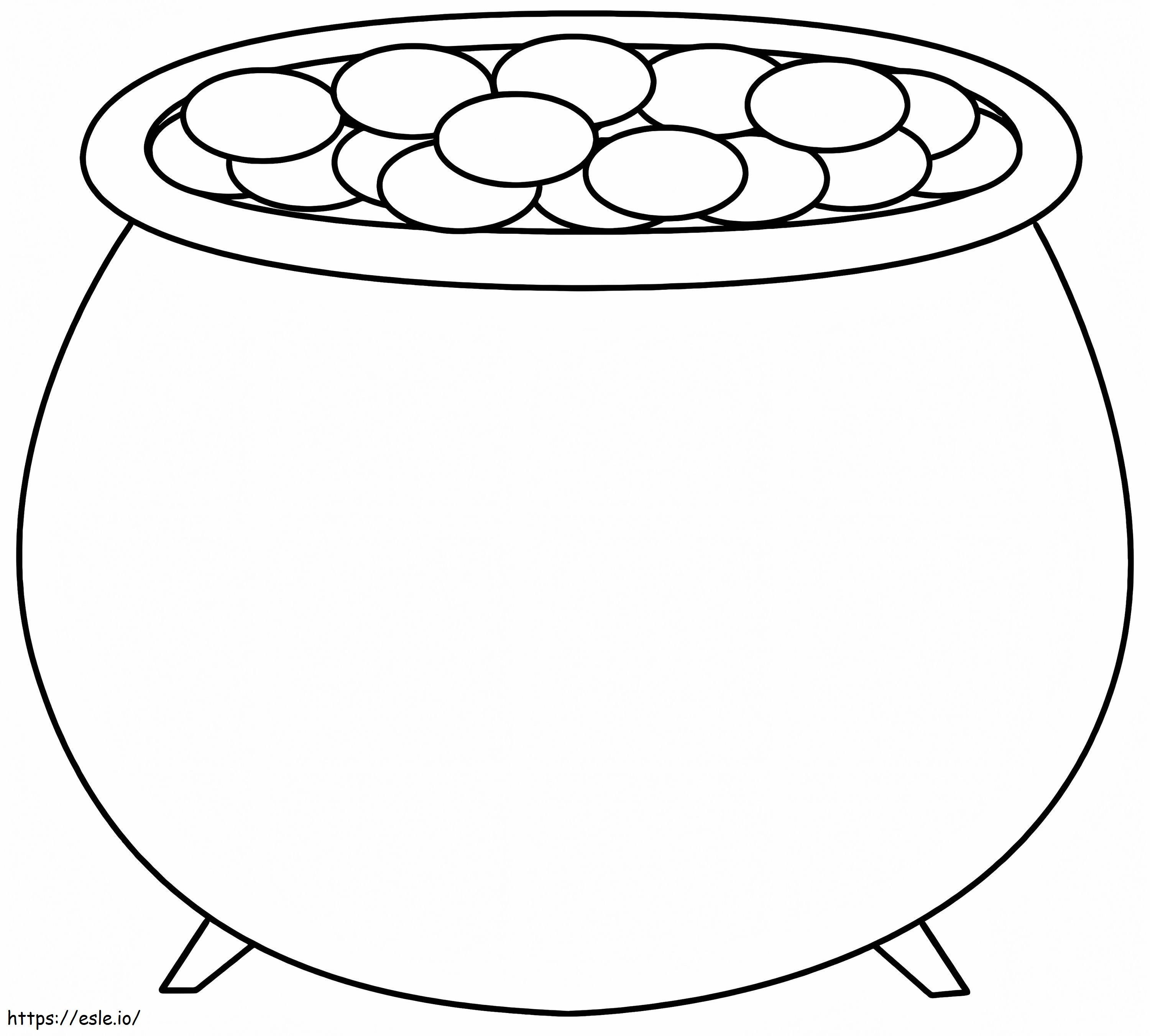 Eenvoudige pot met goud kleurplaat kleurplaat
