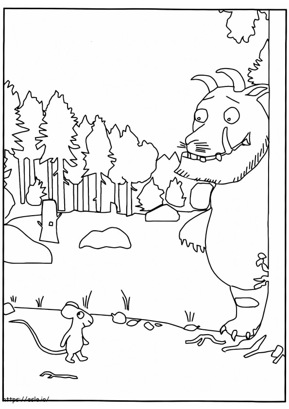 Gruffalo With Mouse coloring page