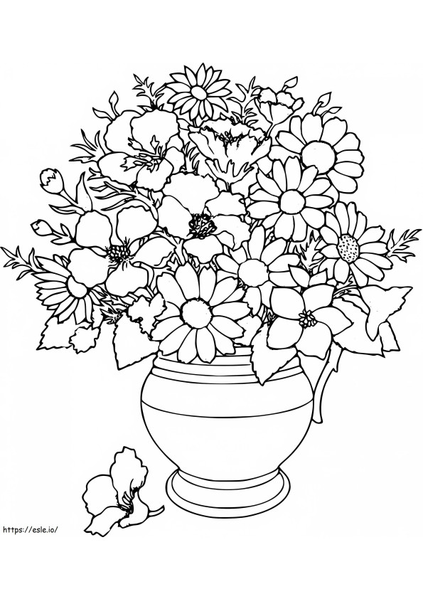 Coloriage Vase à fleurs 3 à imprimer dessin