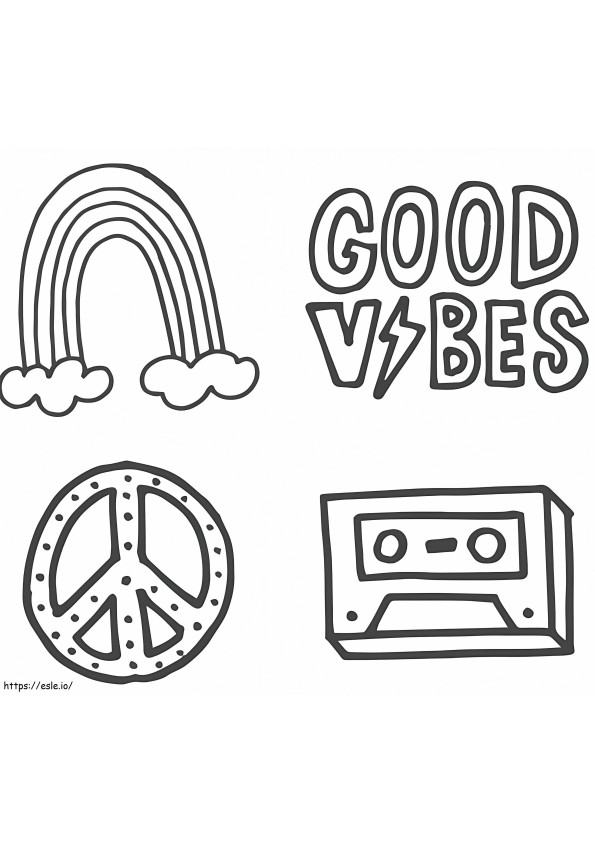 VSCO Girl Good Vibes coloring page