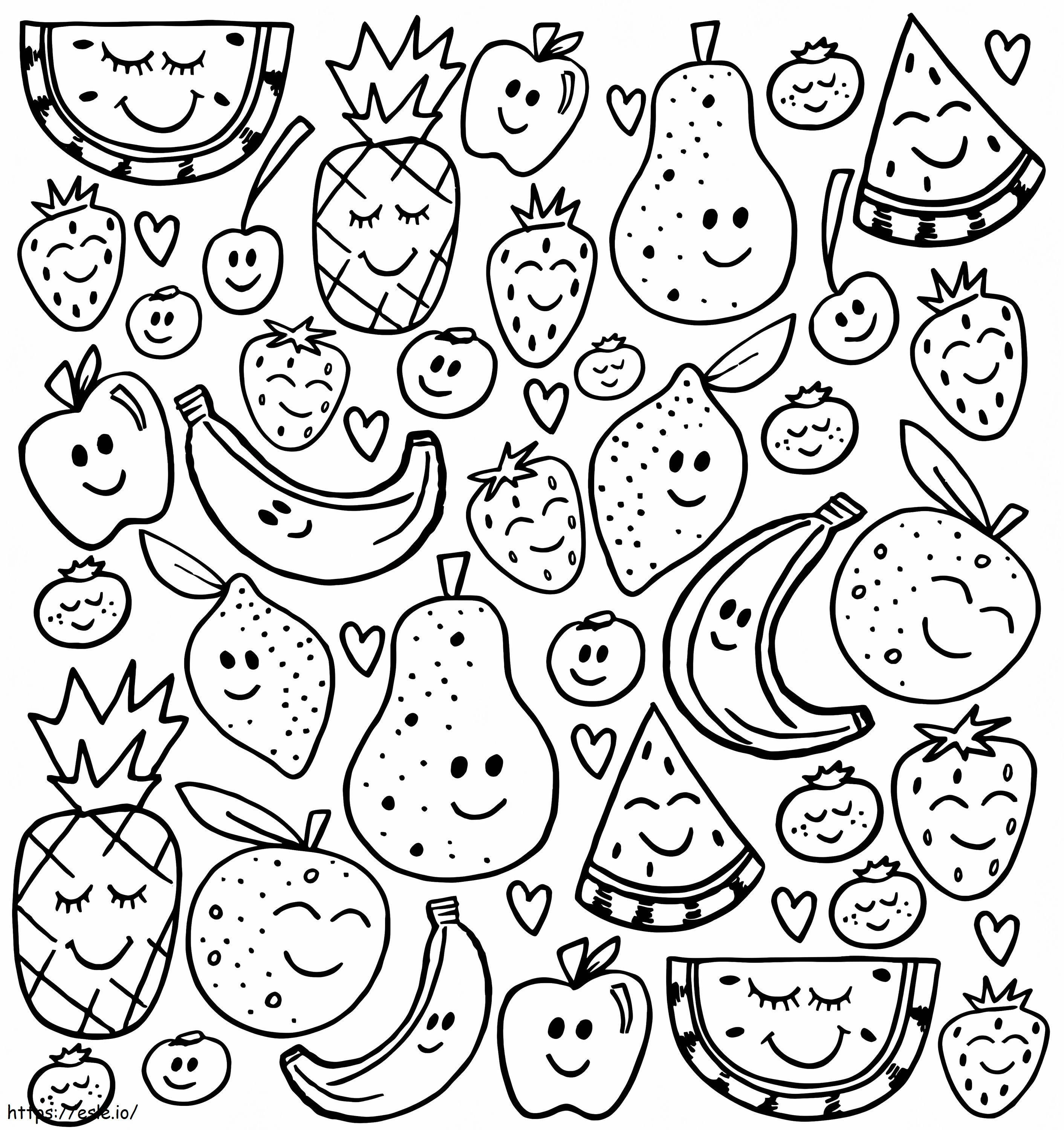 Printable Fruits coloring page