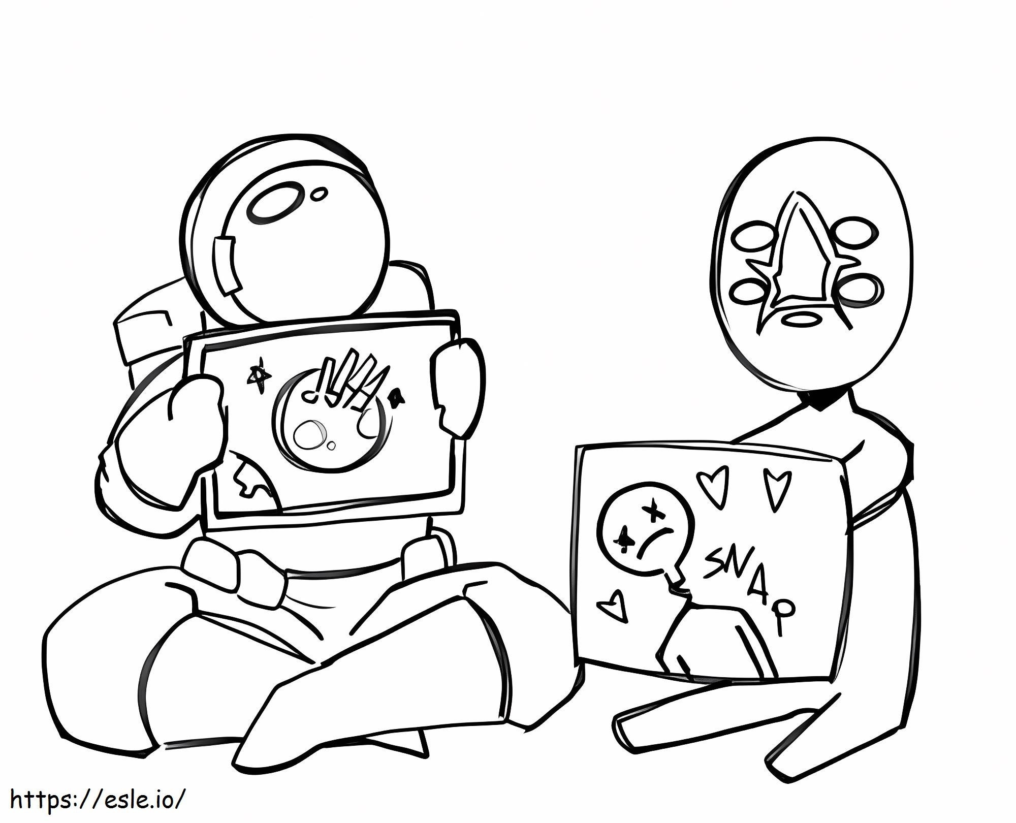 Scp 173 With Among Us coloring page