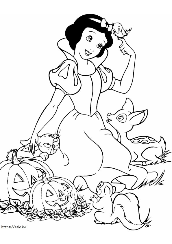 Disney Halloween Snow White coloring page