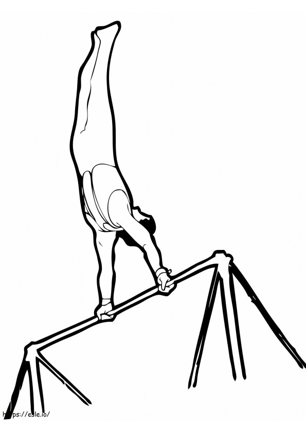 Artistic Gymnastics Horizontal Bar coloring page