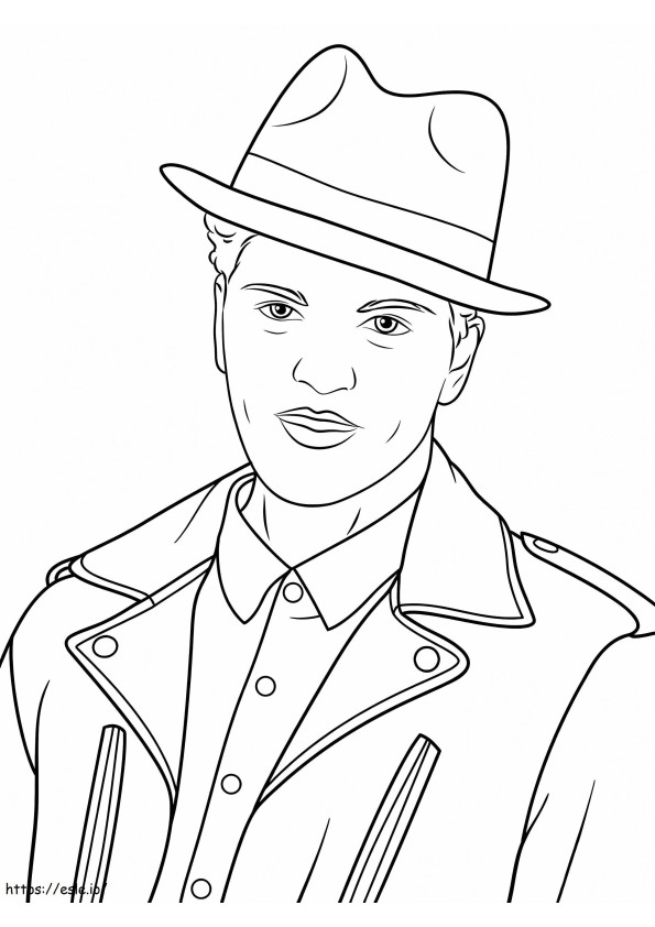 Free Printable Bruno Mars coloring page