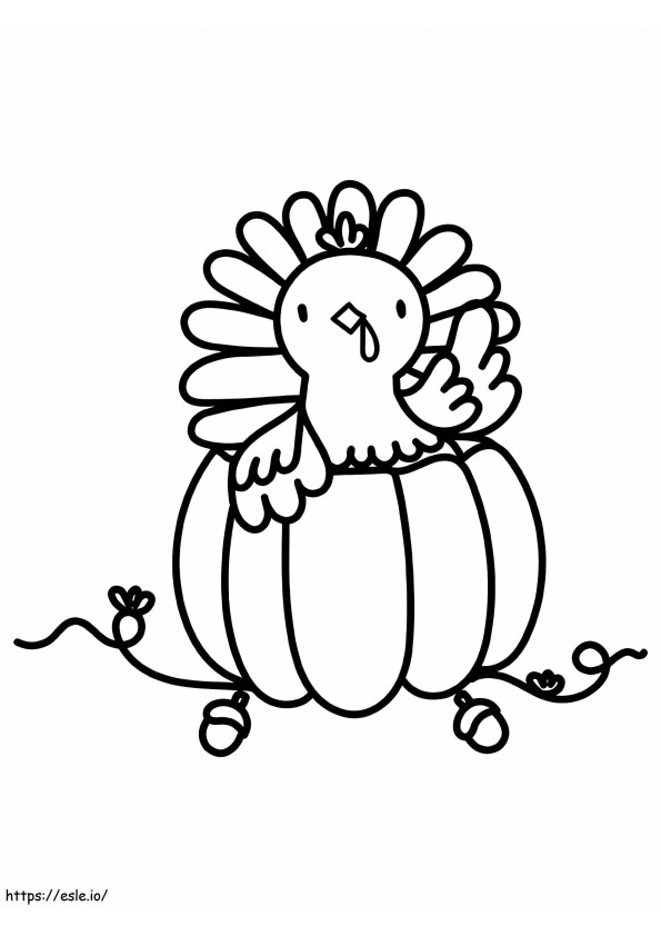 Cute Turkey 2 coloring page