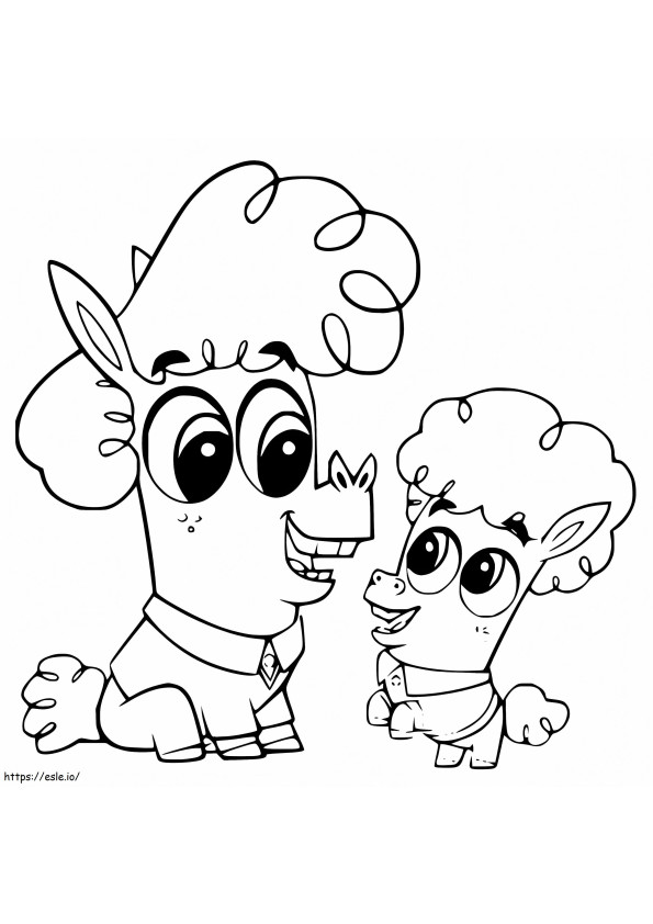 Ferris And Ferdy From Corn And Peg coloring page