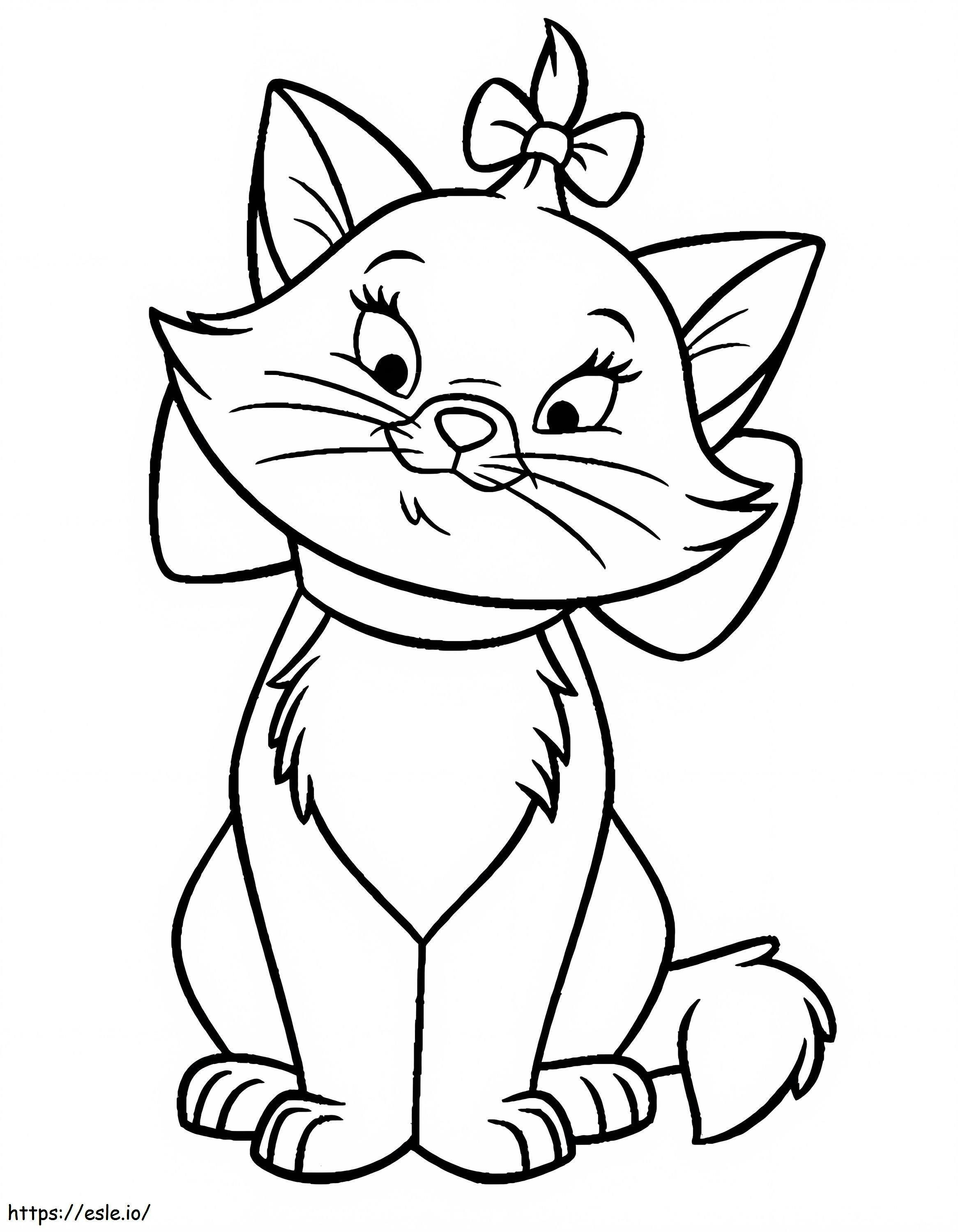 Marie Cat To Color coloring page