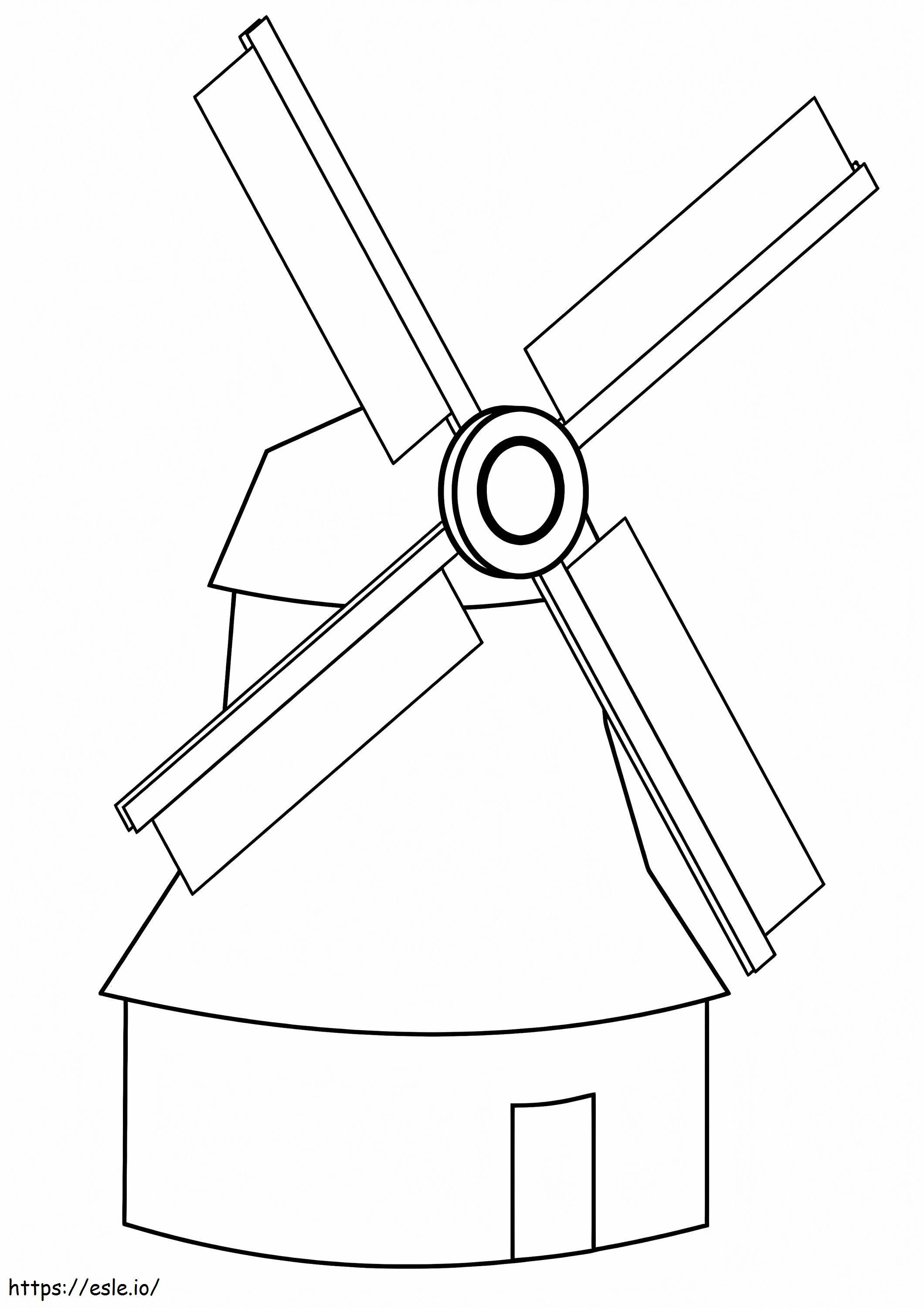 Coloriage Moulin à vent simple à imprimer dessin