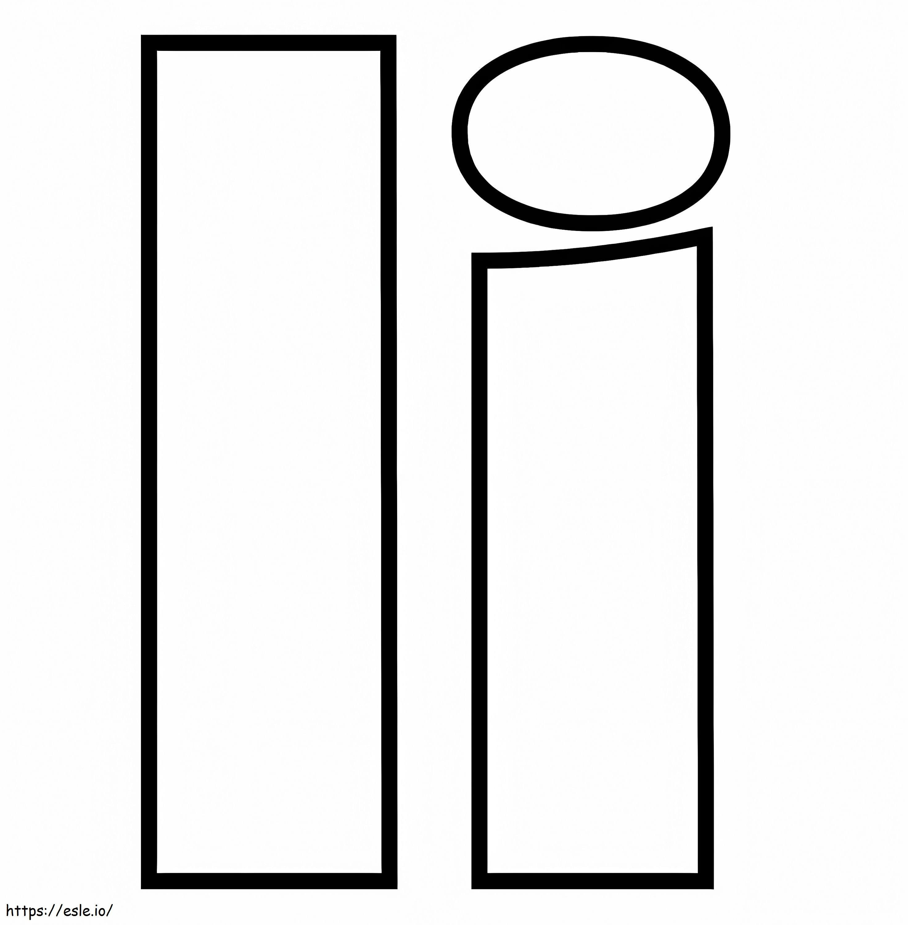 Letter I I coloring page