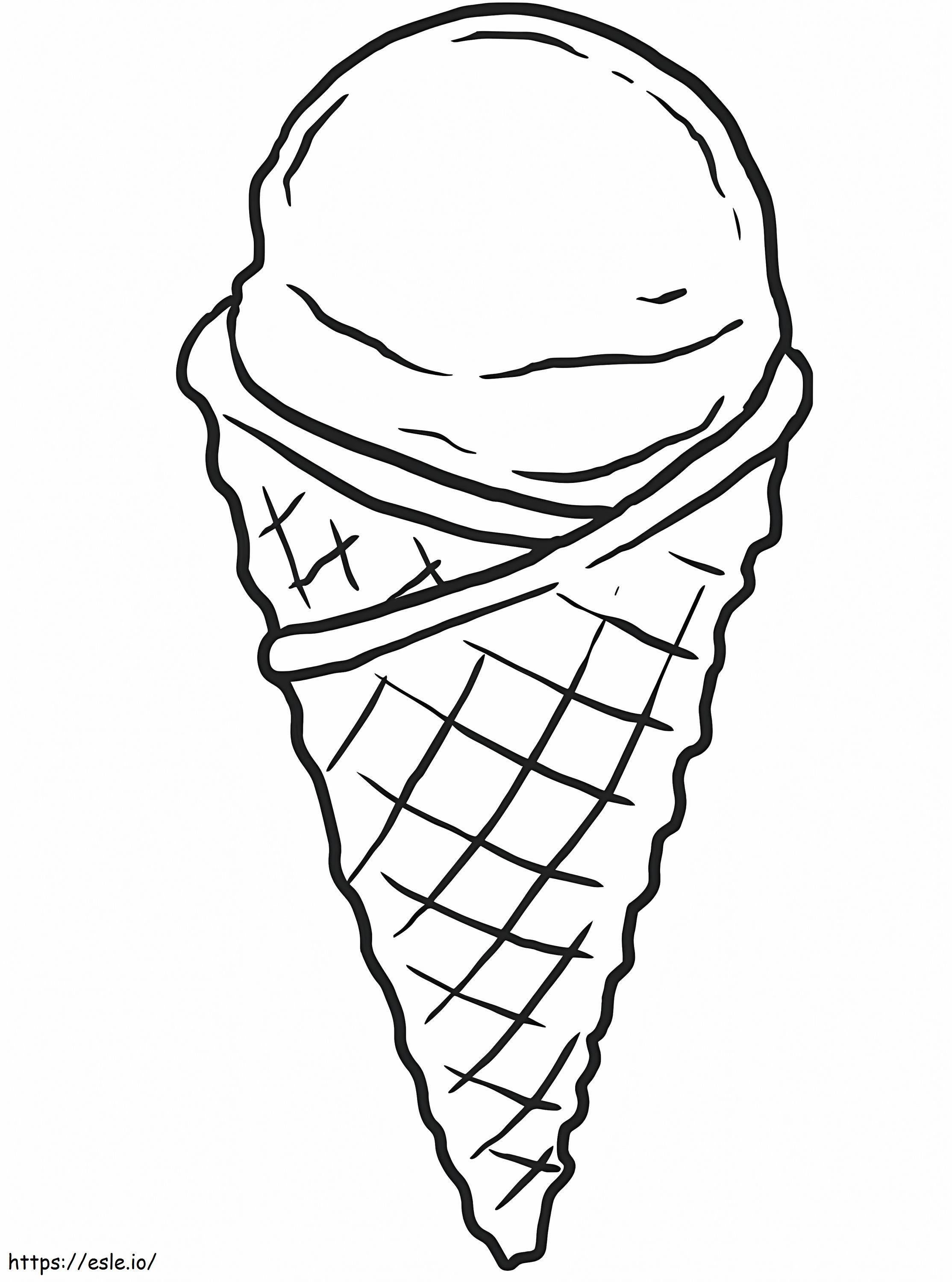 Casquinha de sorvete para criança para colorir