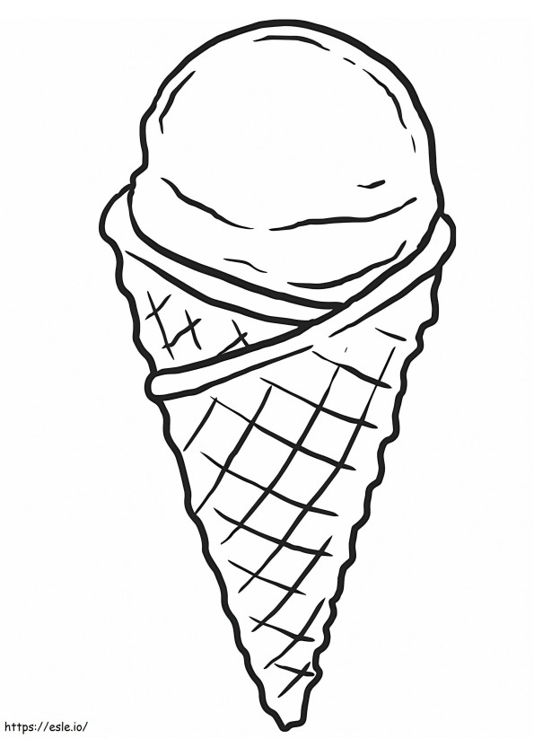 Cono de helado para niños para colorear