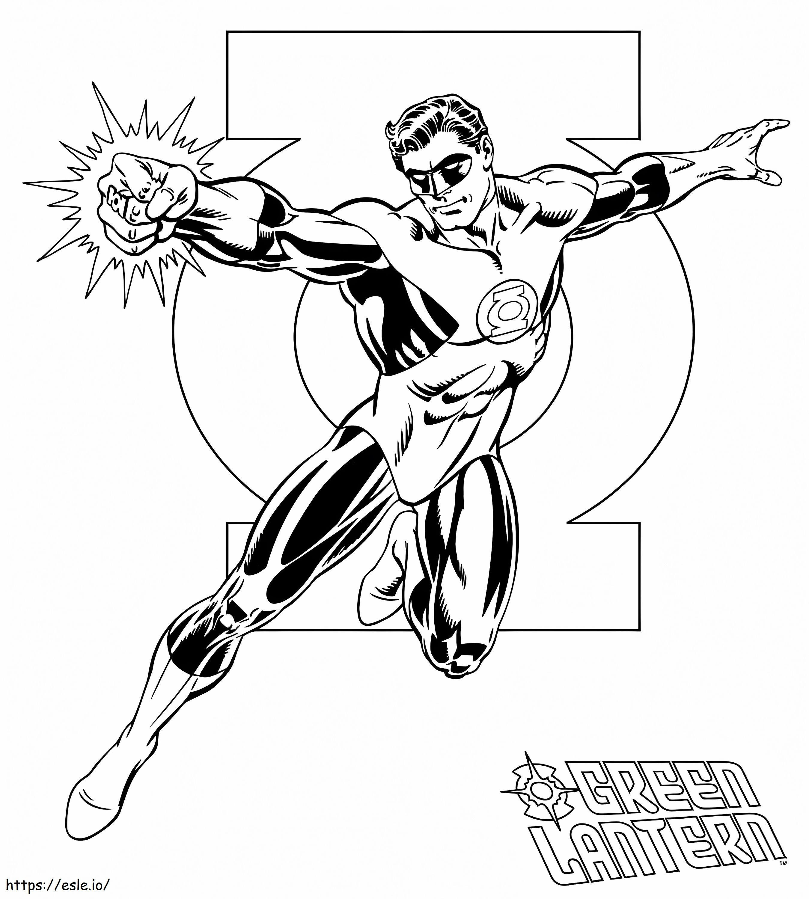 Green Lantern Action coloring page