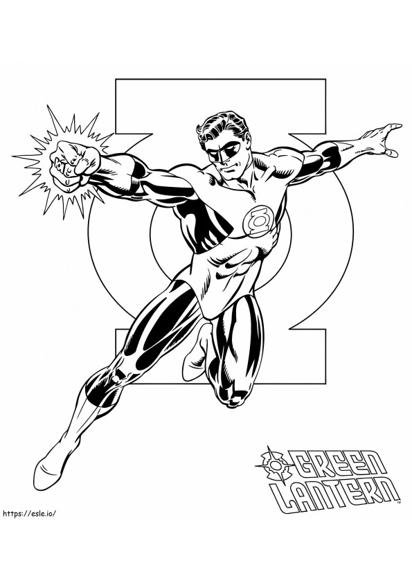 Green Lantern Action coloring page