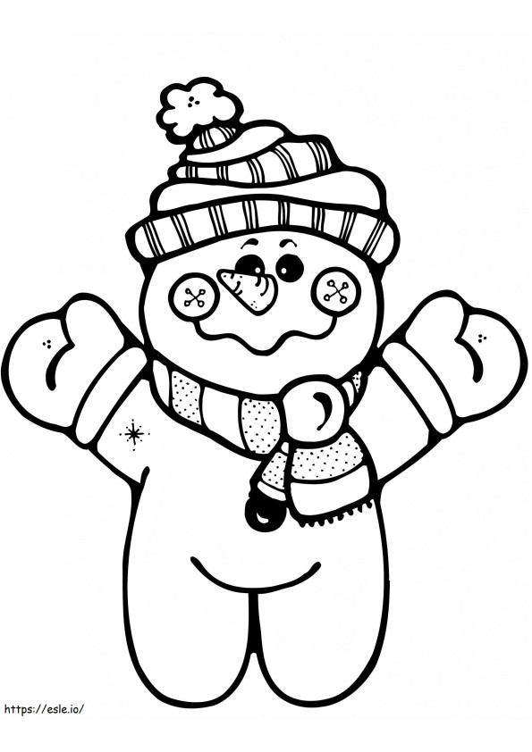 Omul de zăpadă fericit 792X1024 de colorat