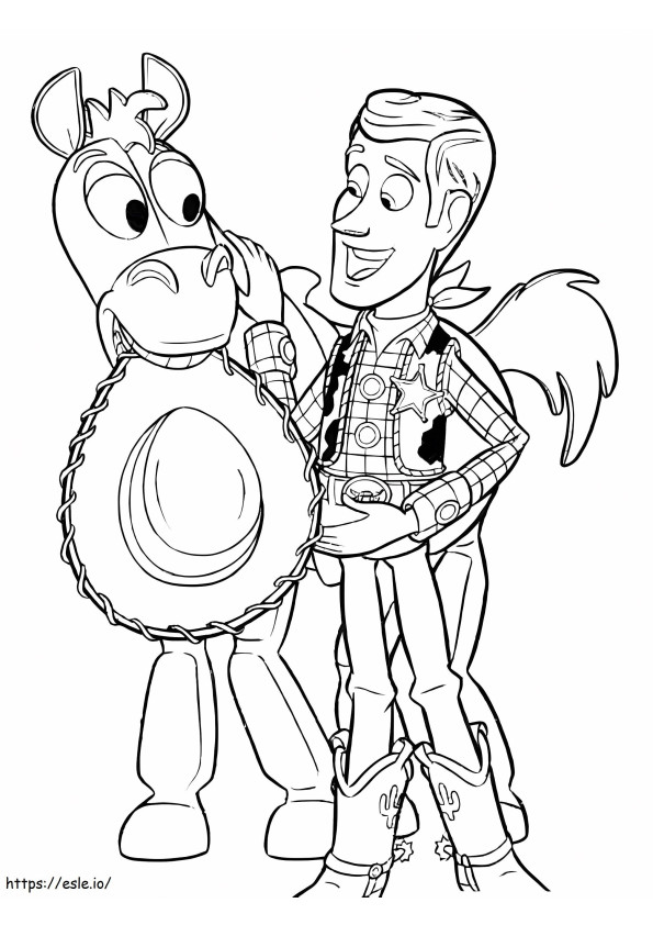Awesome Woody And Bullseye coloring page