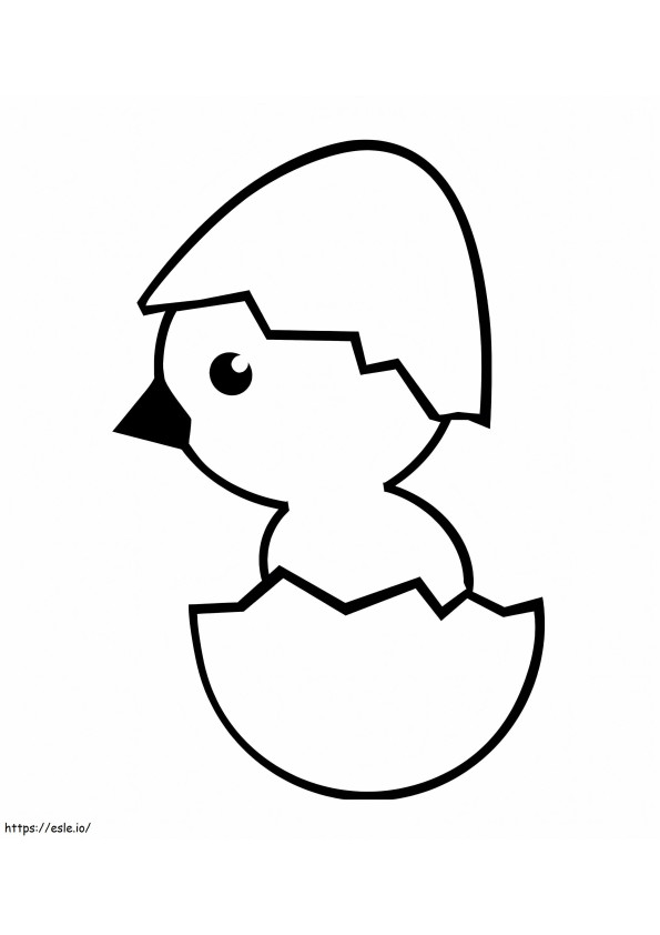 Cute Chick In Egg For Coloring coloring page